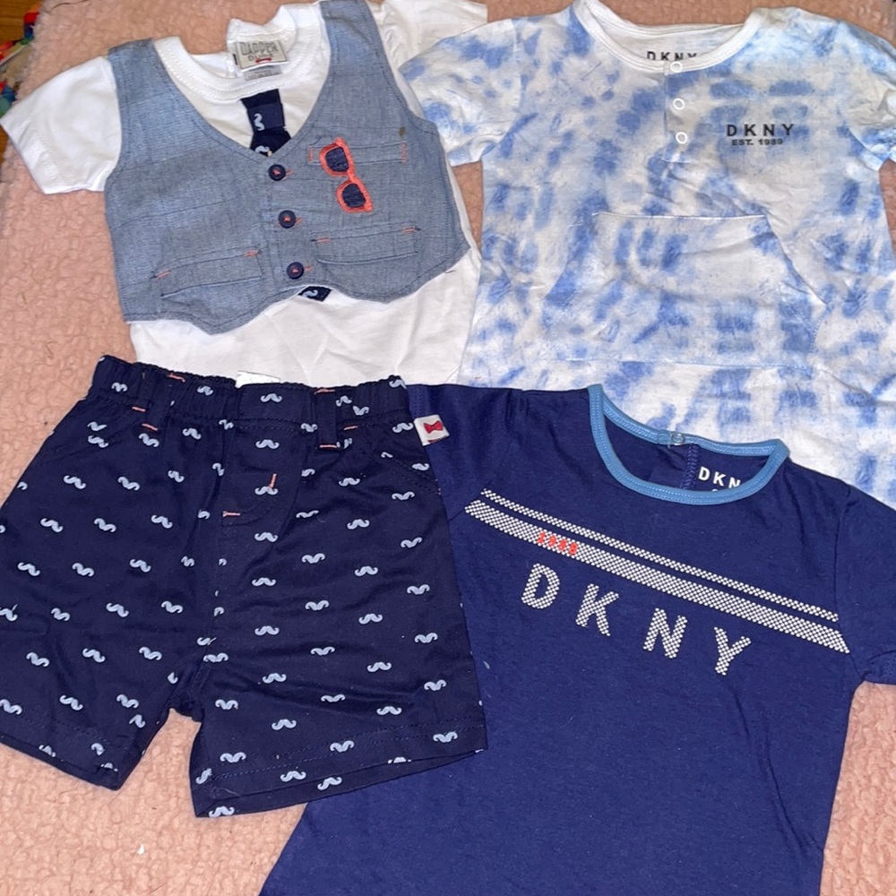 Baby Boy Bundle. 6-9 months. Shirt, Shorts, Onesies